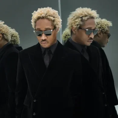 Future pose pour une campagne Louis Vuitton après sa nomination comme nouvel ambassadeur de la marque.