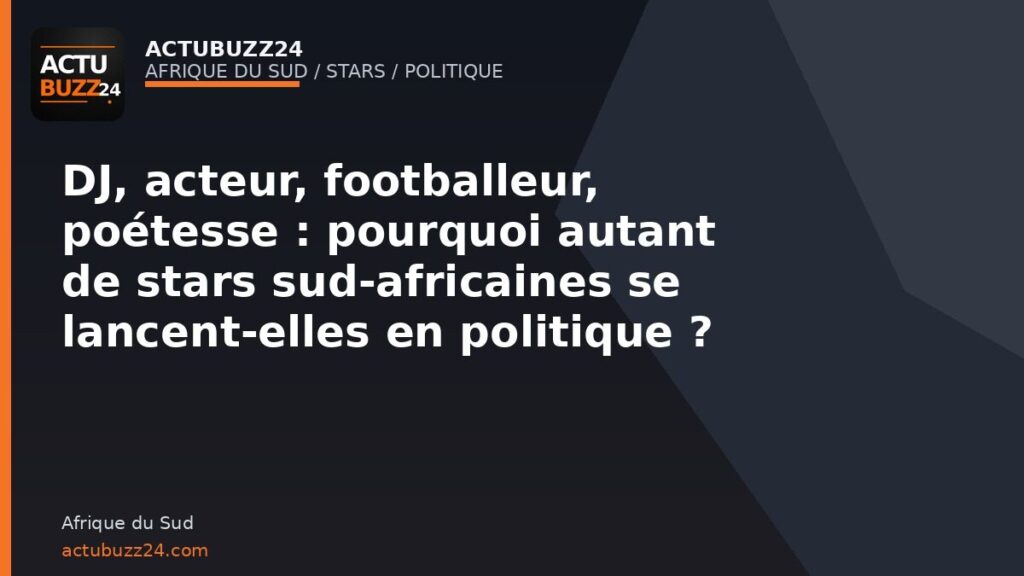DJ Ready D fait partie des célébrités sud-africaines engagées dans les municipales