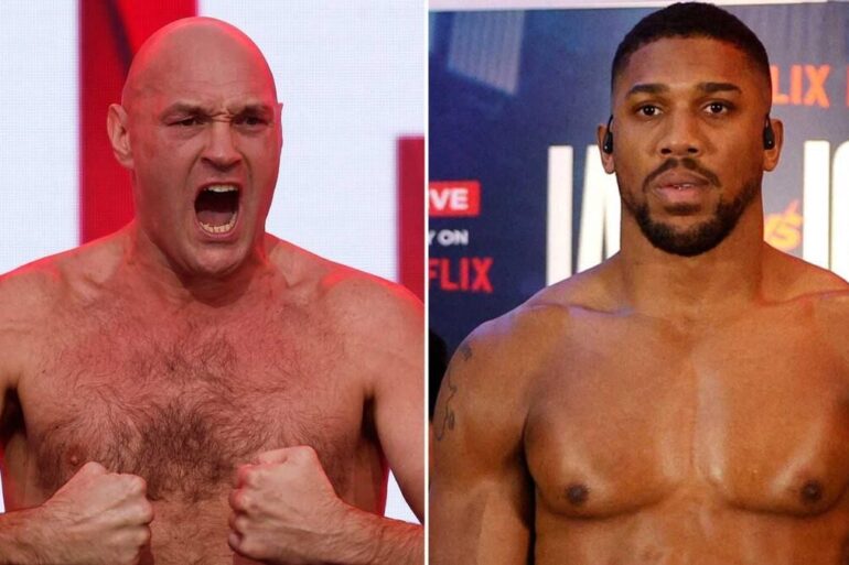 Tyson Fury et Anthony Joshua avant leur combat