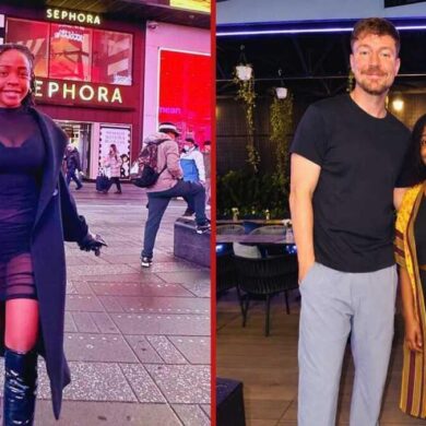 Miss Trudy aux côtés de MrBeast lors de la visite du YouTubeur au Ghana.