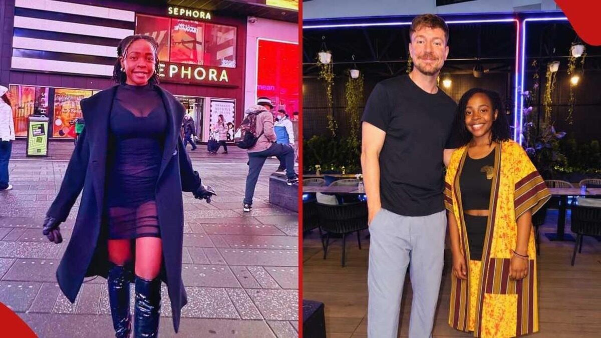Miss Trudy aux côtés de MrBeast lors de la visite du YouTubeur au Ghana.