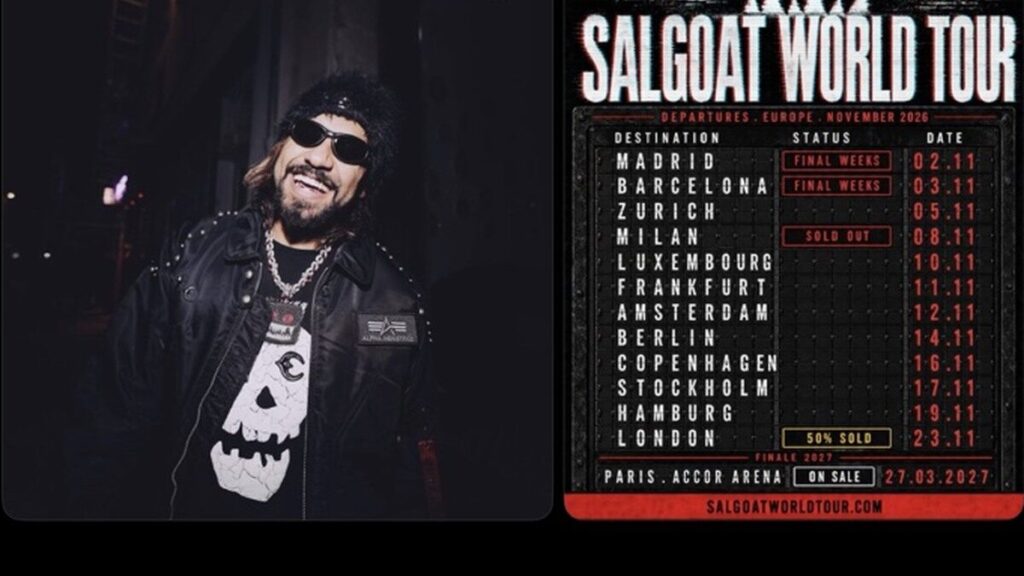 Artiste photographié dans une publication annonçant une tournée musicale