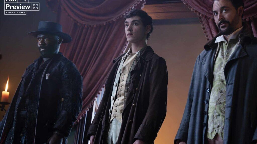 David Oyelowo et des comédiens en costumes d'époque dans Treasure Island