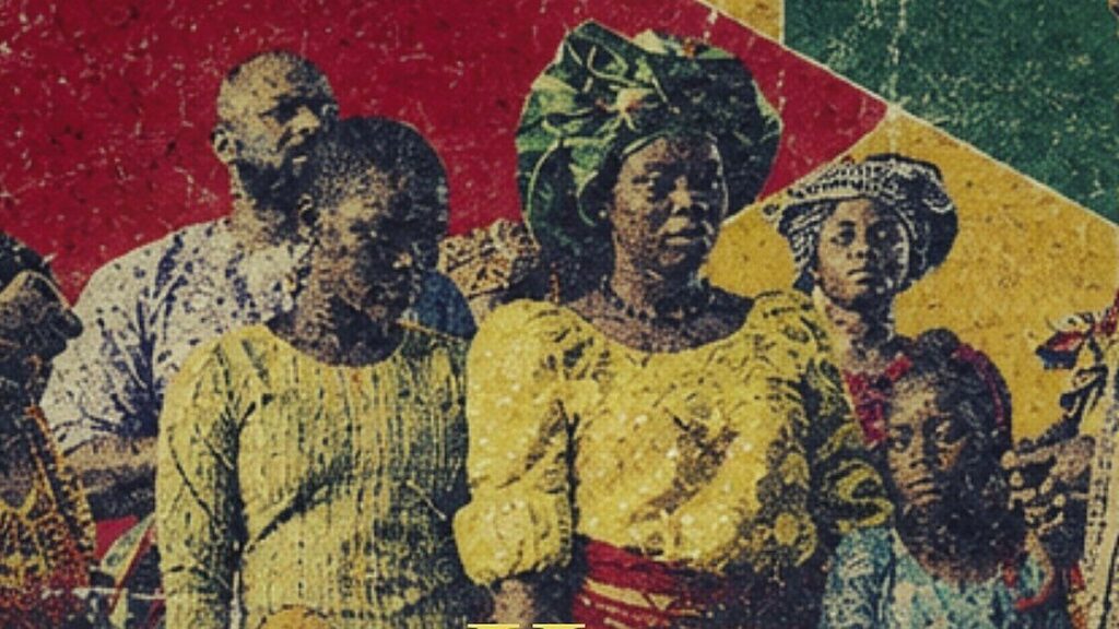 Visuel du film Her Daughters’ Mother montrant des femmes et des enfants en tenues traditionnelles