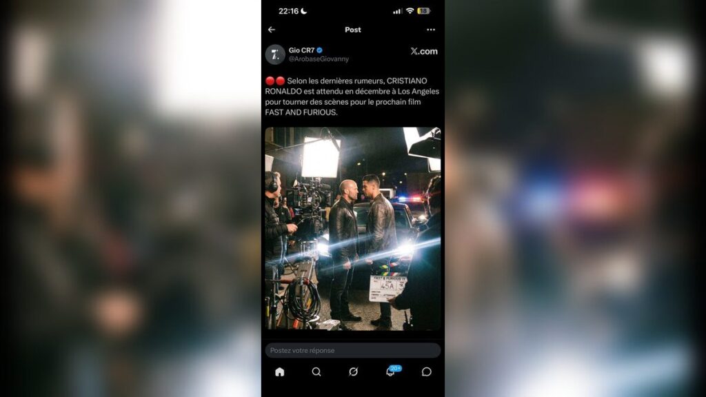 Équipe de tournage sur un plateau de cinéma, illustration de l’économie d’Hollywood.