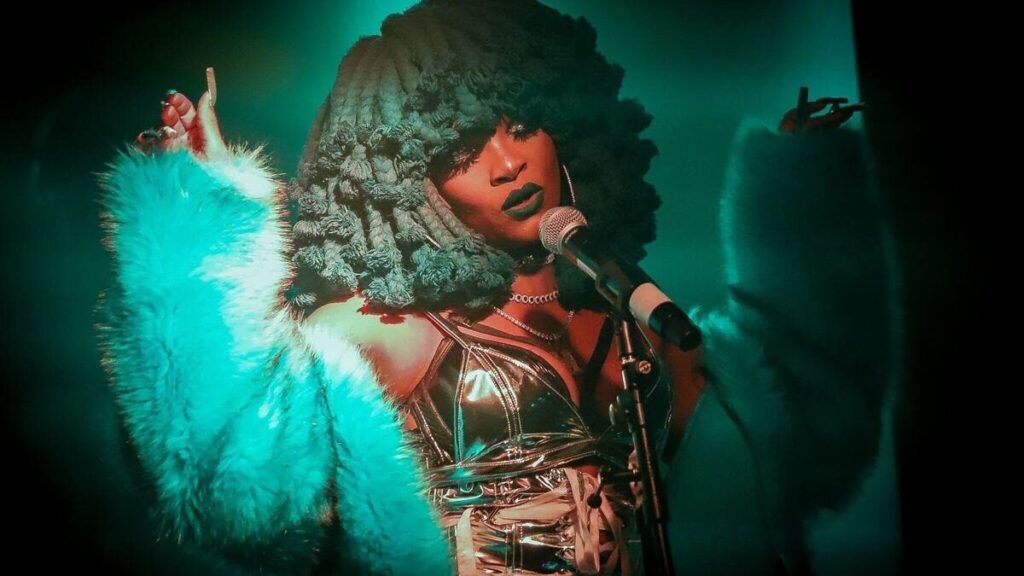 La chanteuse sud-africaine Moonchild Sanelly sur scène