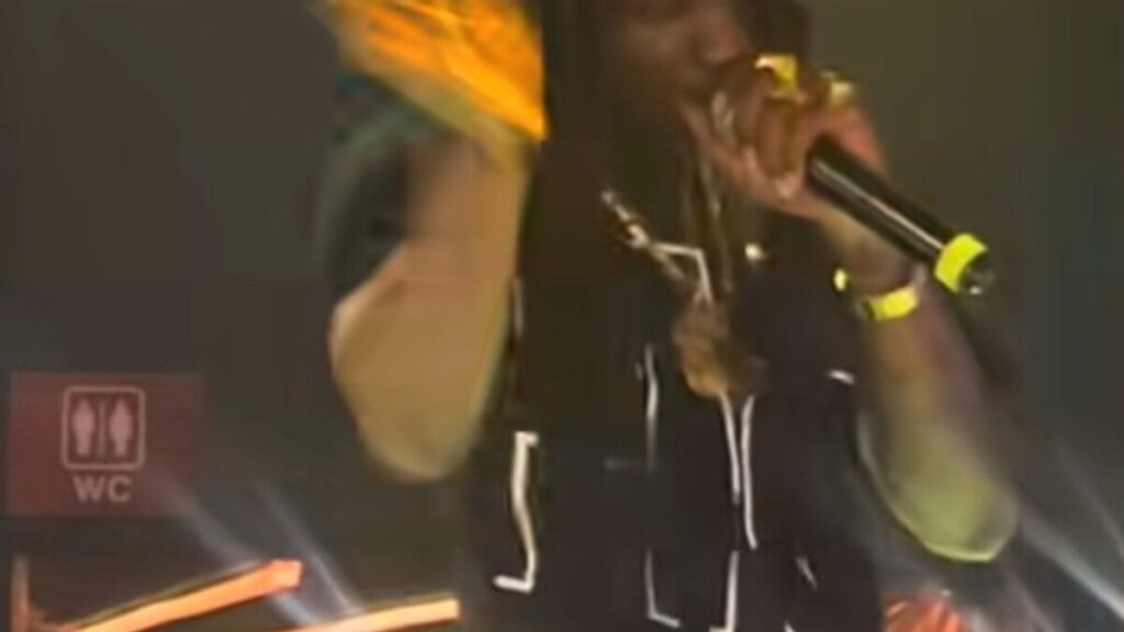 Chanteur se produisant sur scène devant un public